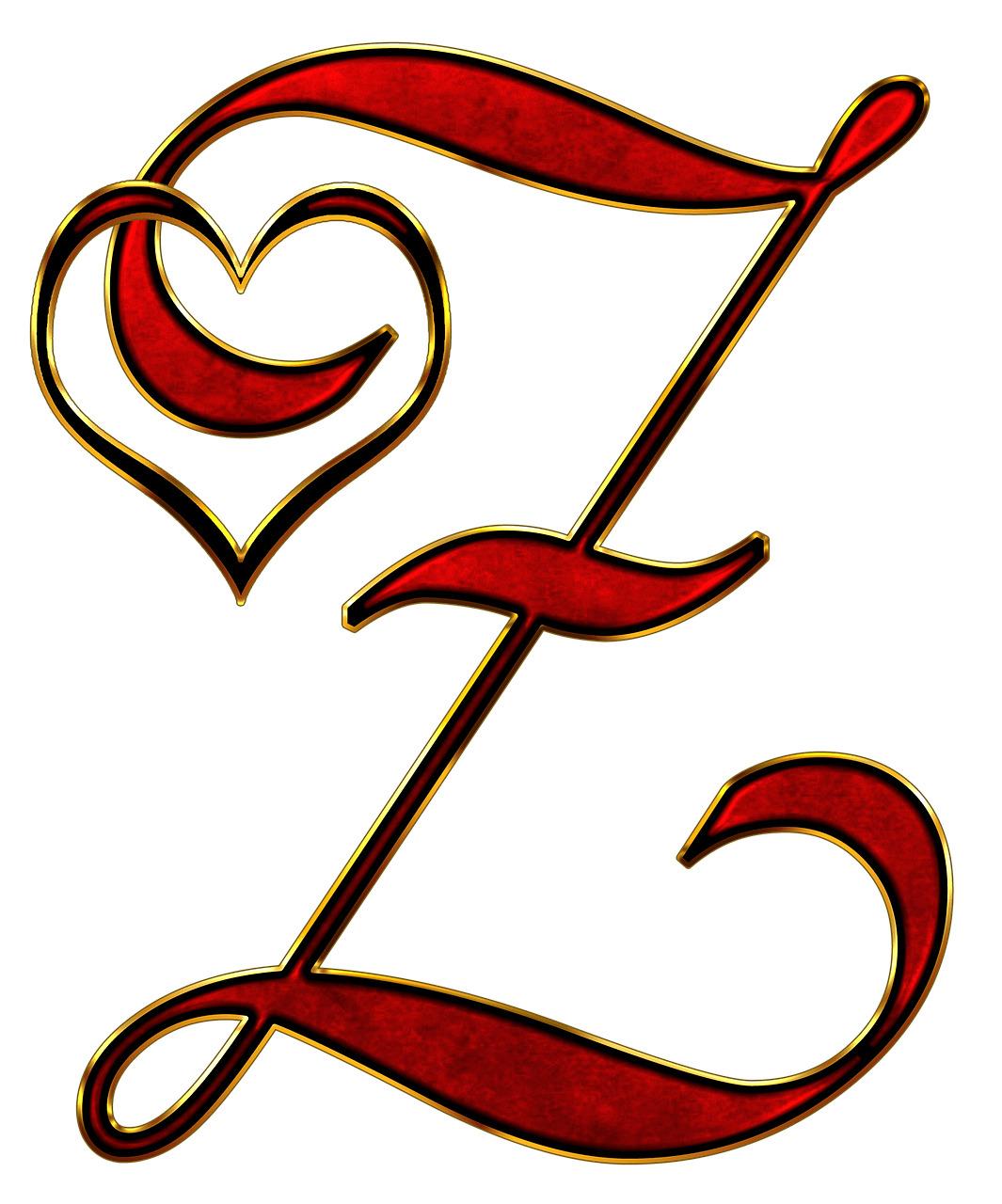 Valentine Captital Letter Z png transparent