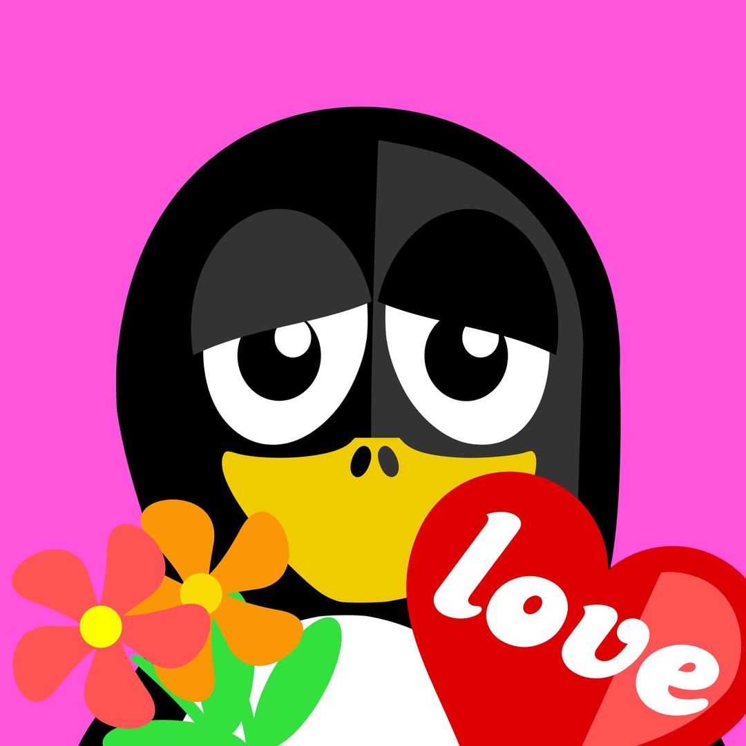 Valentine Penguin png transparent