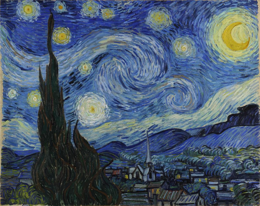 Van Gogh Starry Night png transparent