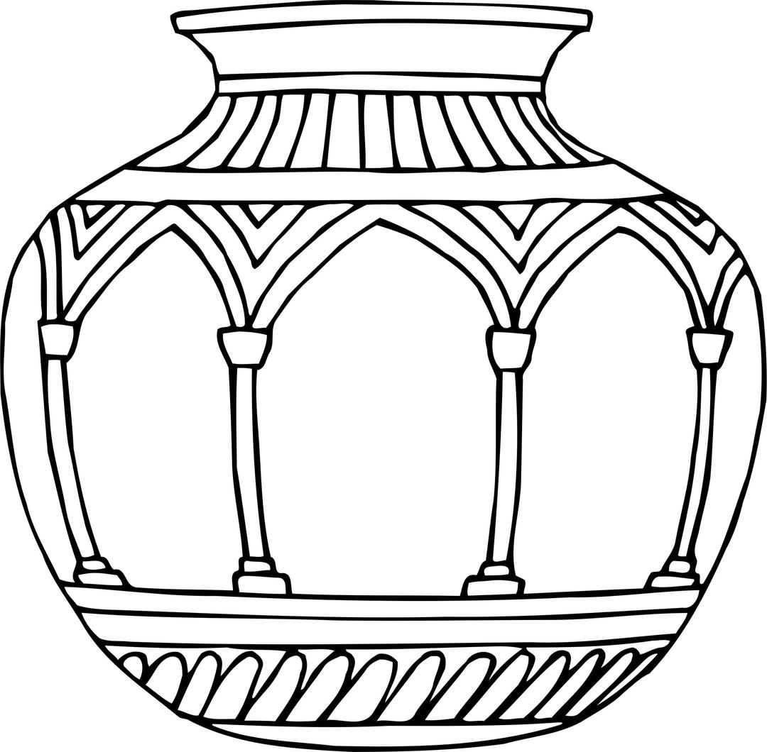 Vase 10 line drawing png transparent