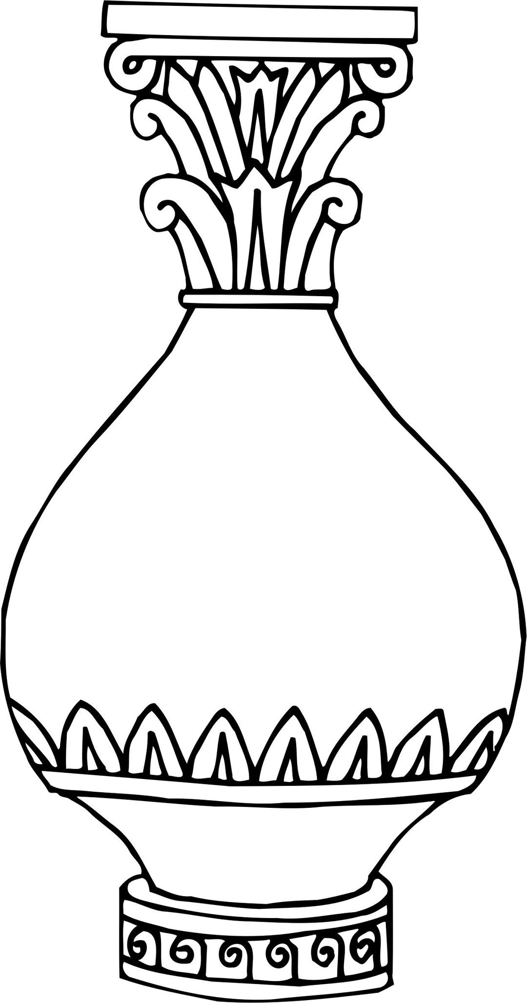 Vase 14 line drawing png transparent