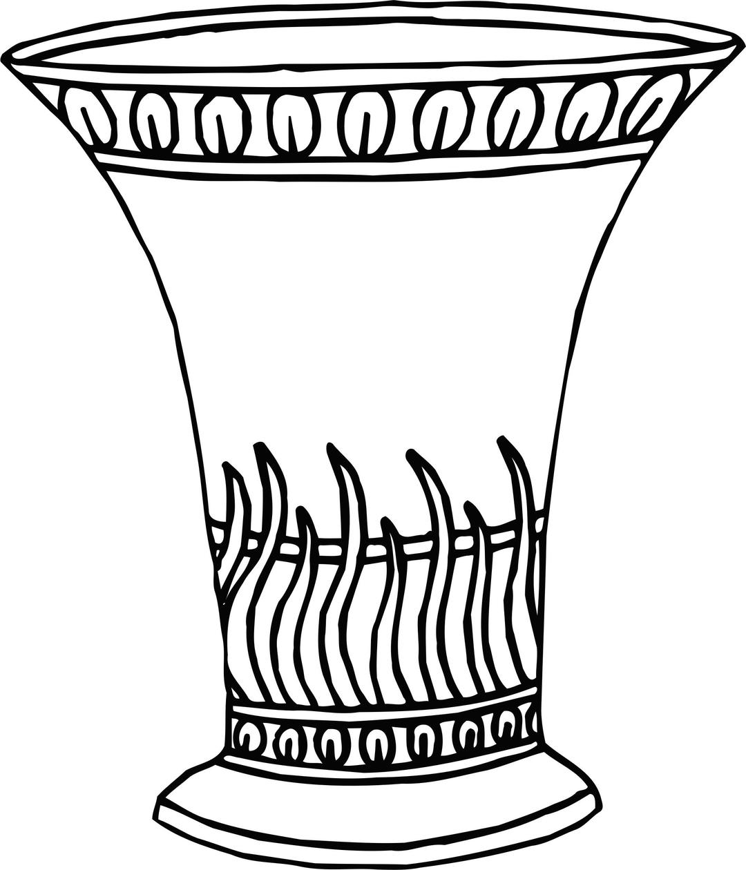 Vase 16 line drawing png transparent
