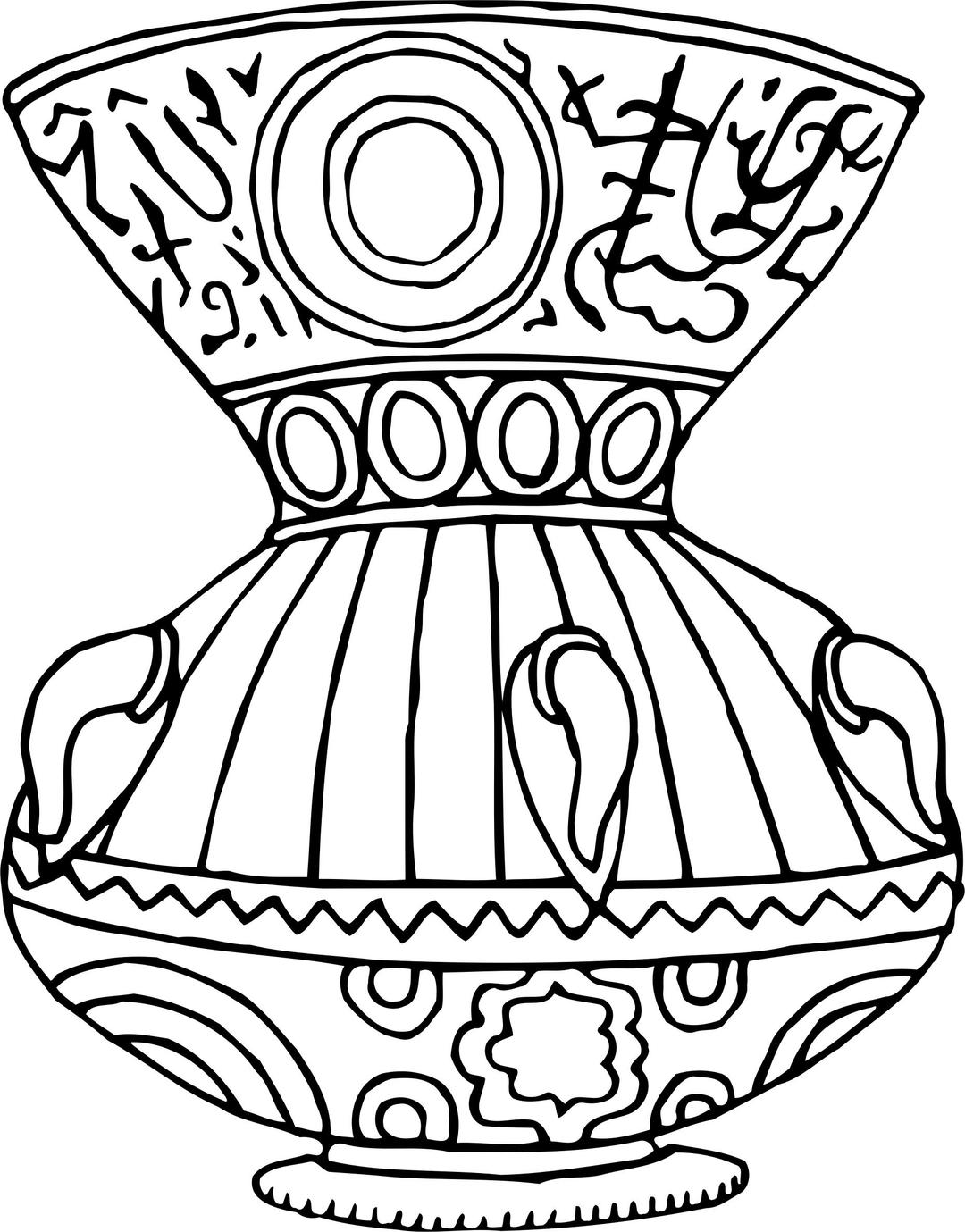 Vase 6 line drawing png transparent
