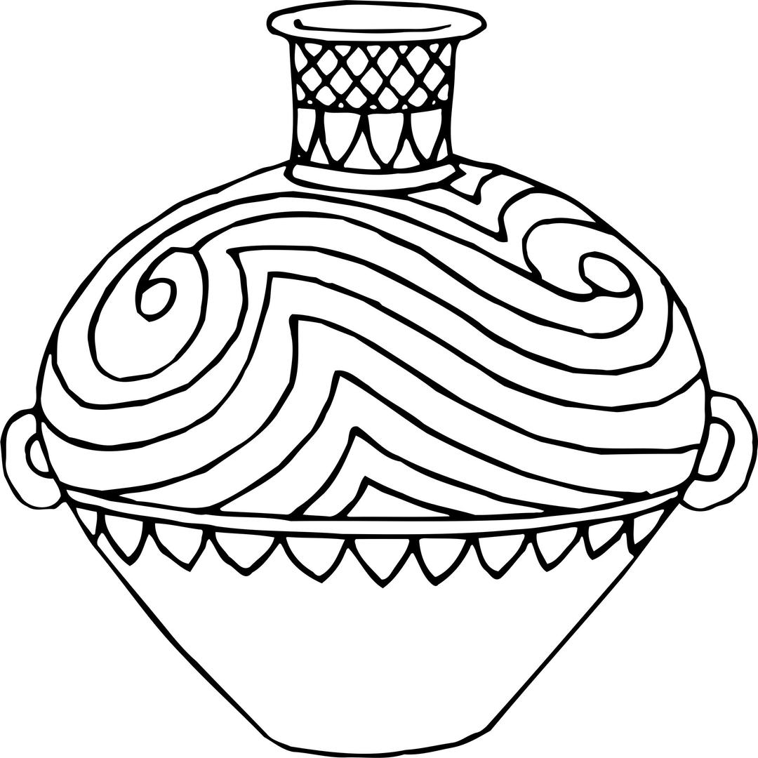 Vase 7 line drawing png transparent