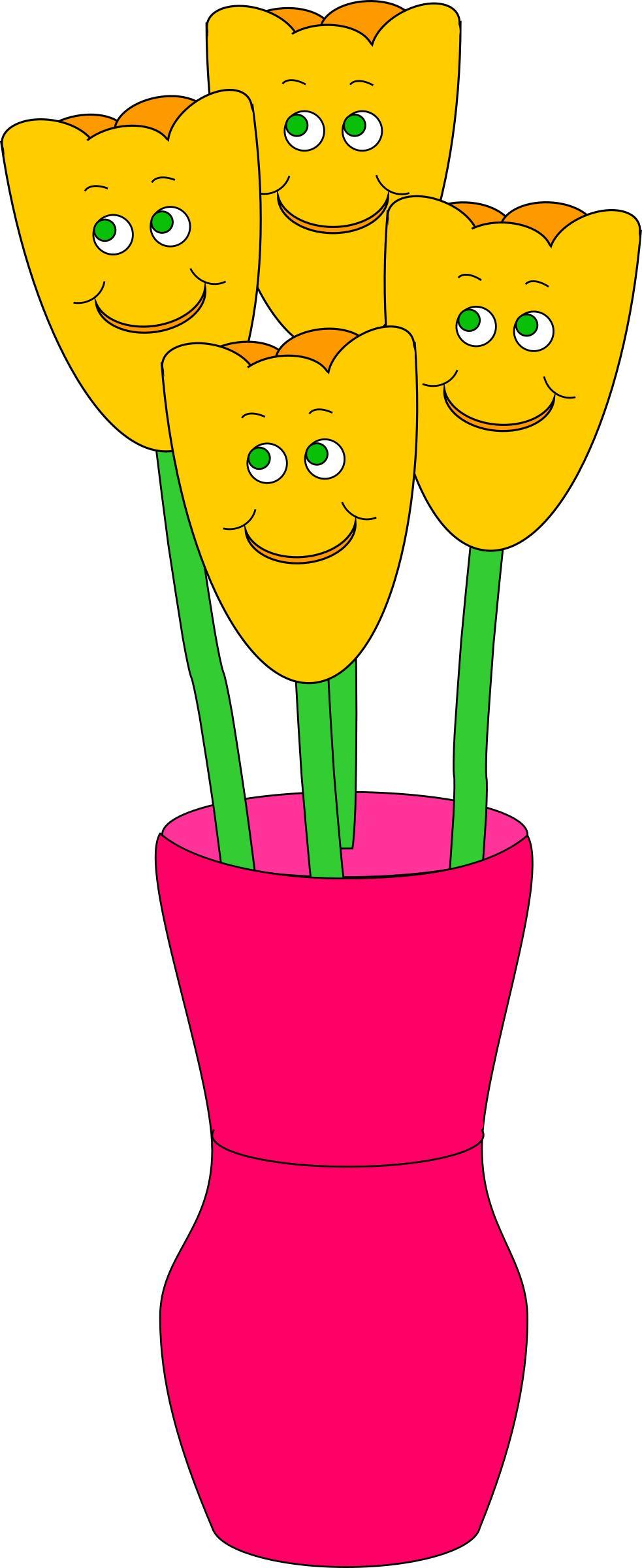 Vase of Happy Tulips png transparent