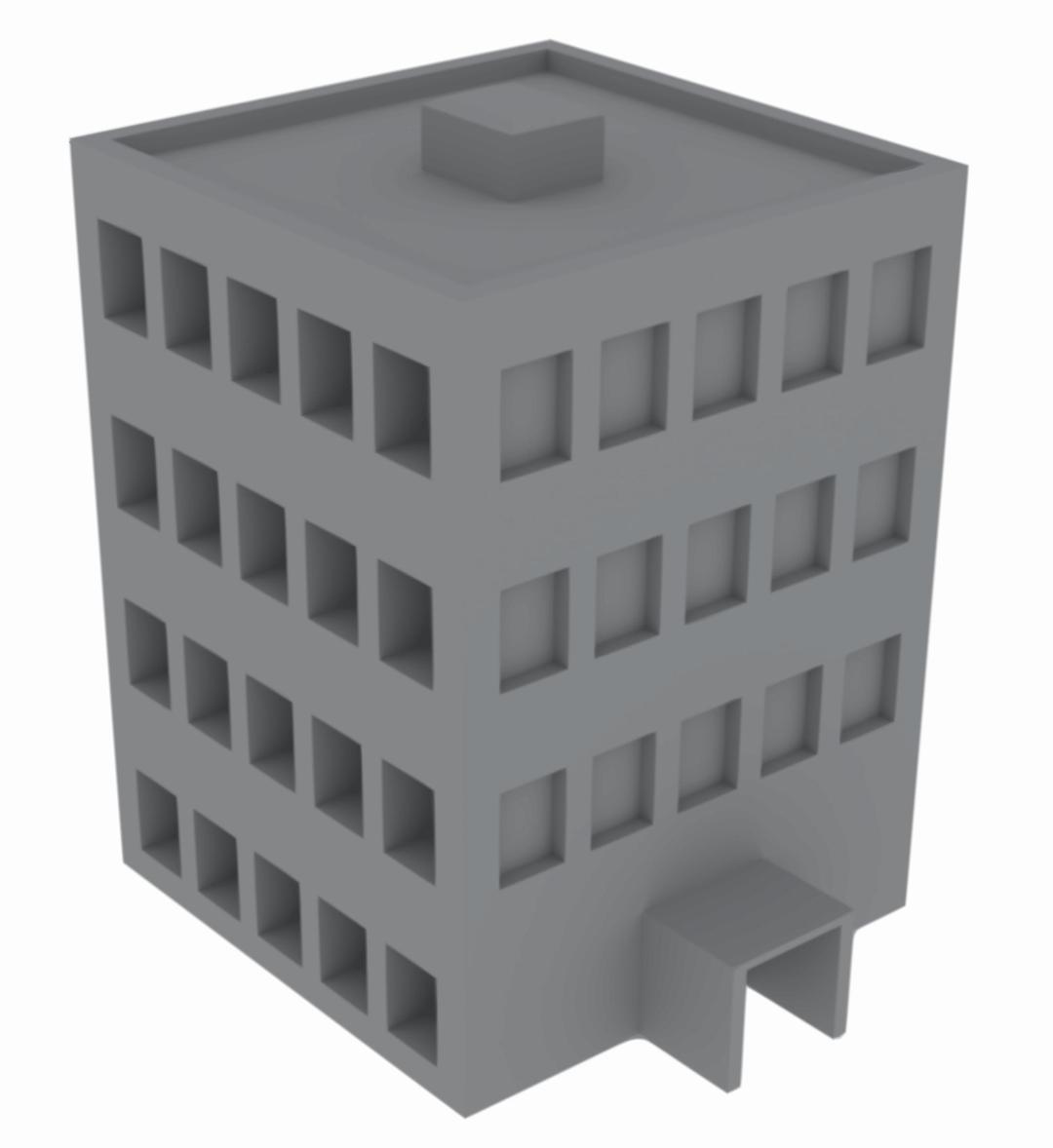 Vectorized building with shading png transparent