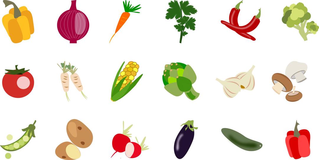Vegetable Icons 1 package png transparent