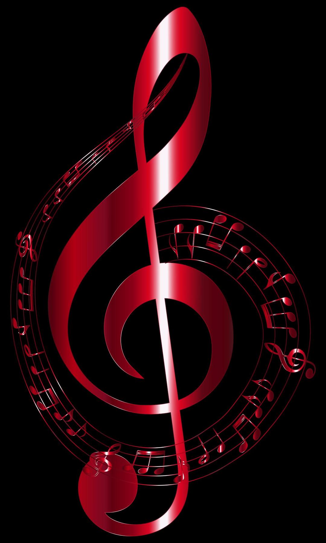 Vermilion Musical Notes Typography png transparent