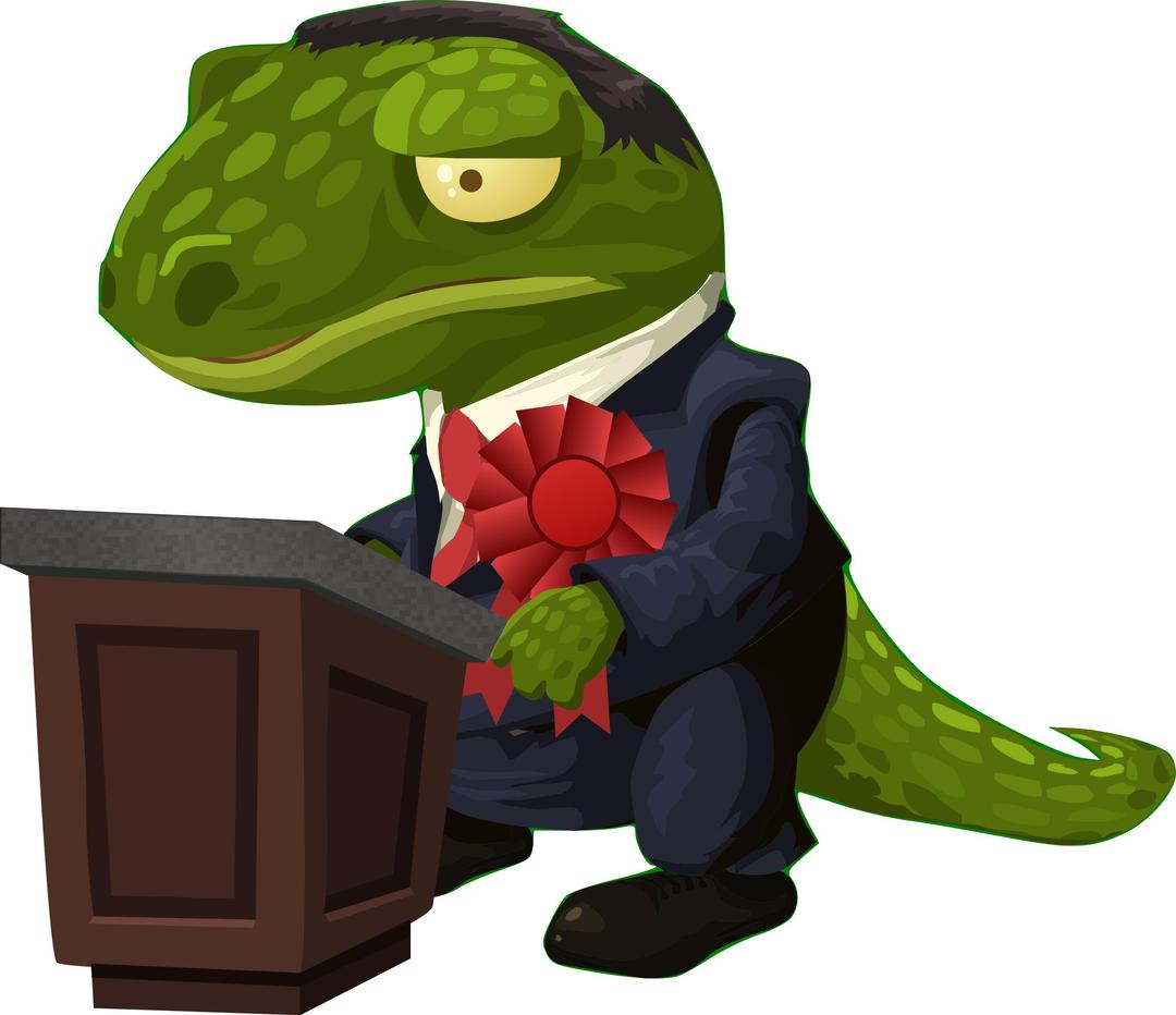 Very important lizard gives a speech png transparent