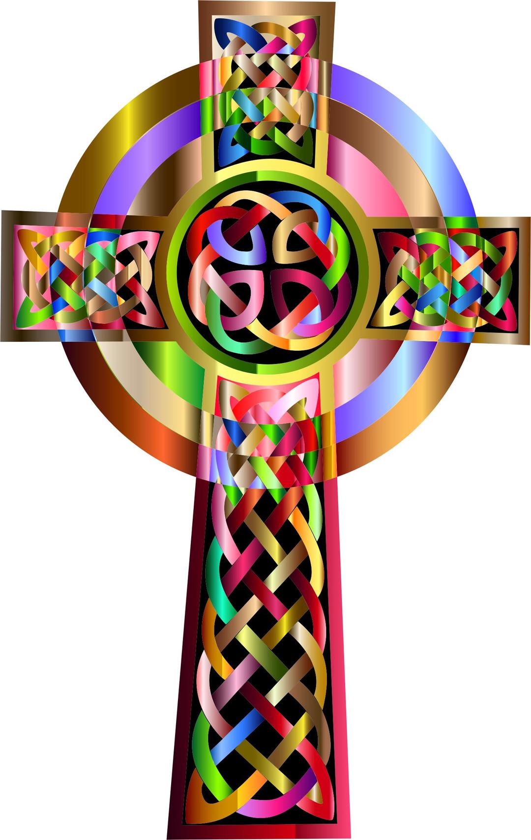 Vibrant Celtic Cross png transparent