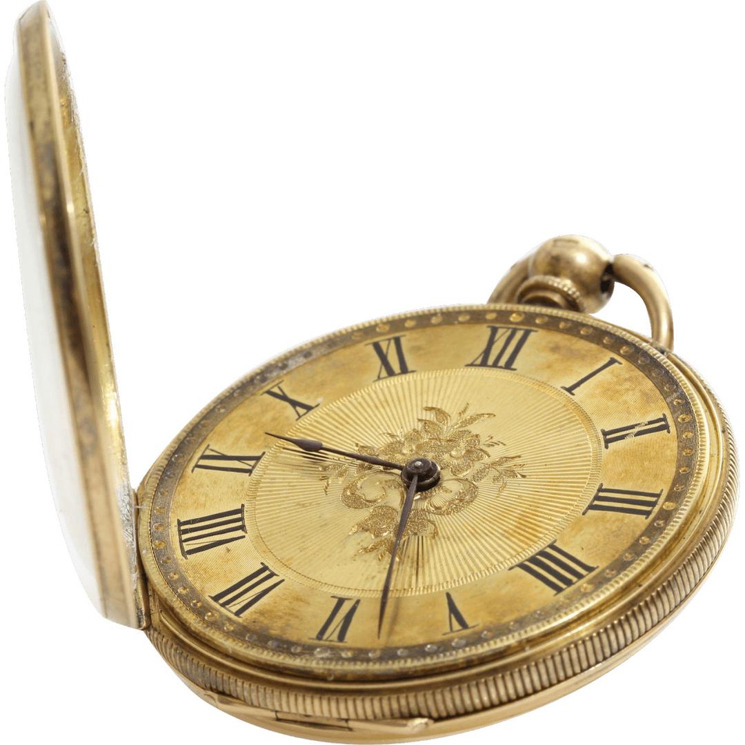 Victorian Gold Open Pocket Watch png transparent