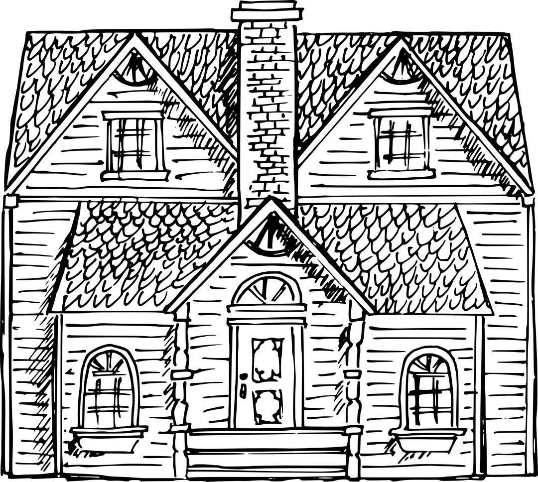 Victorian House Sketch png transparent