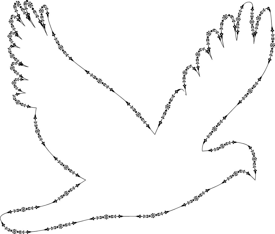 Victorian Style Flying Dove png transparent