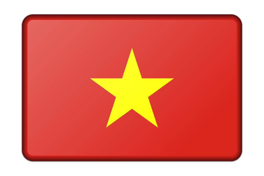 Vietnam flag (bevelled) png transparent