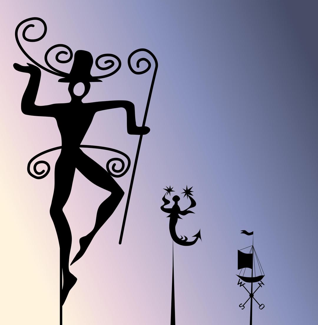 View with weather vanes png transparent