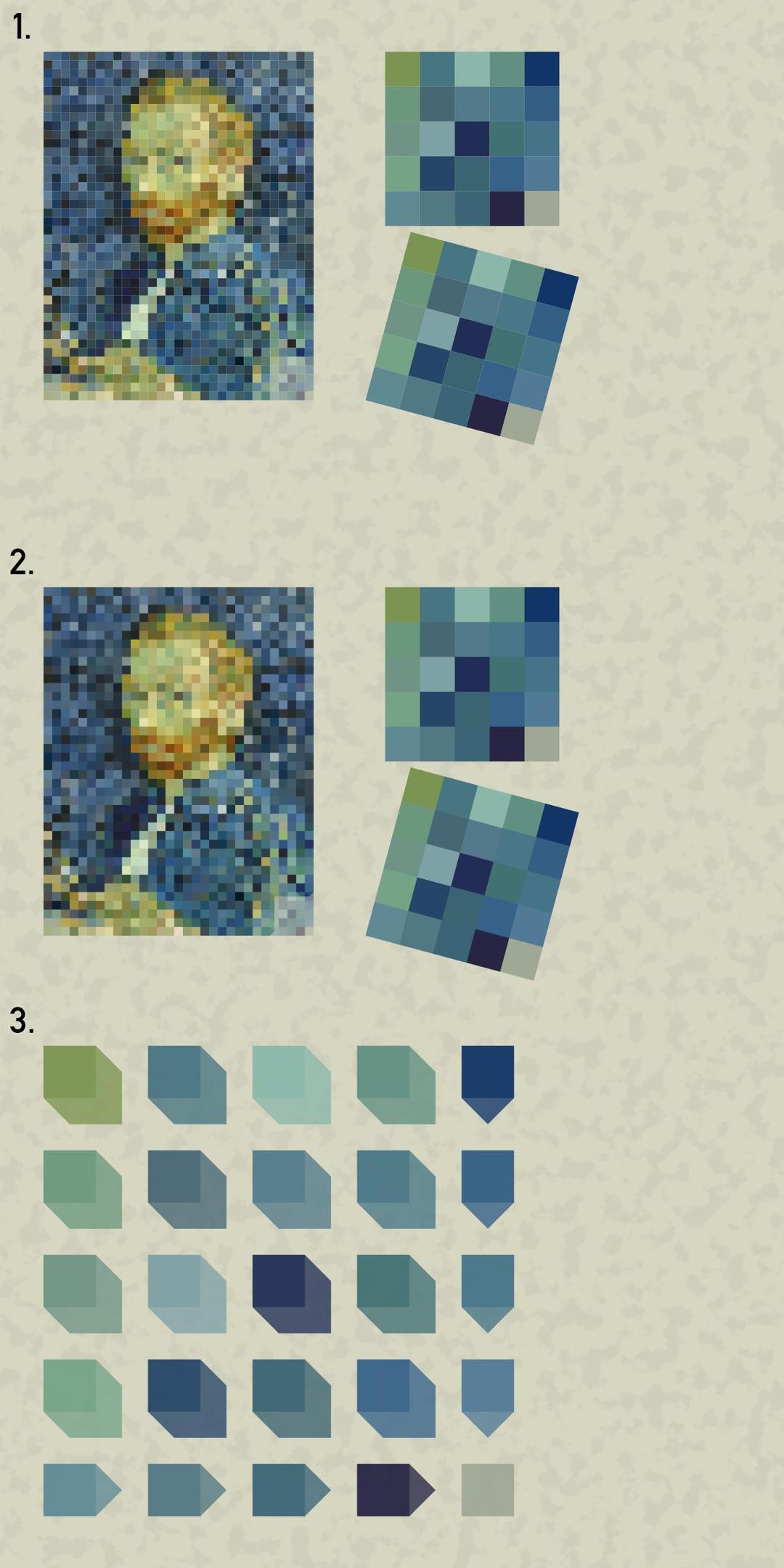 Vincent van Gogh self portrait pixel art png transparent