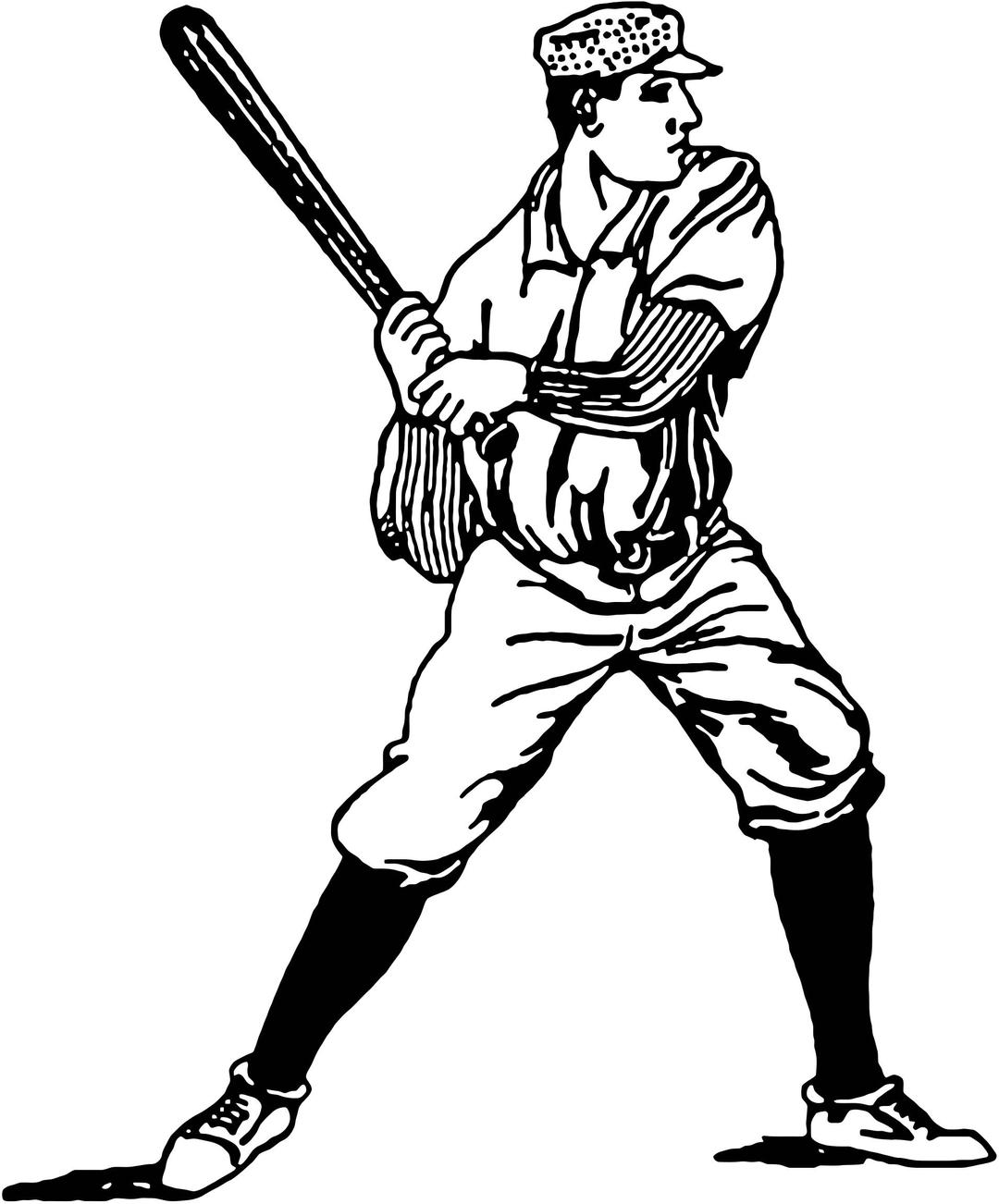Vintage Baseball Player Illustration png transparent