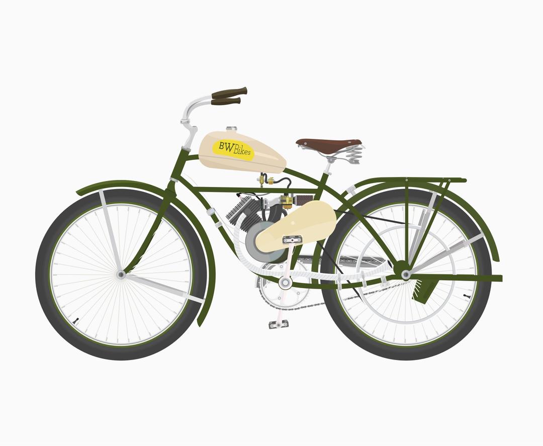 Vintage Bicycle With Motor png transparent