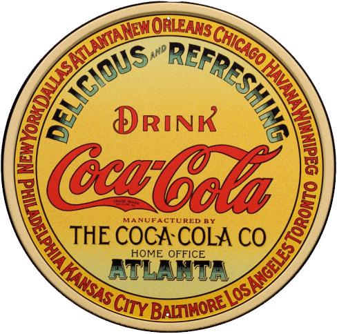 Vintage Circular Coca Cola Sign png transparent
