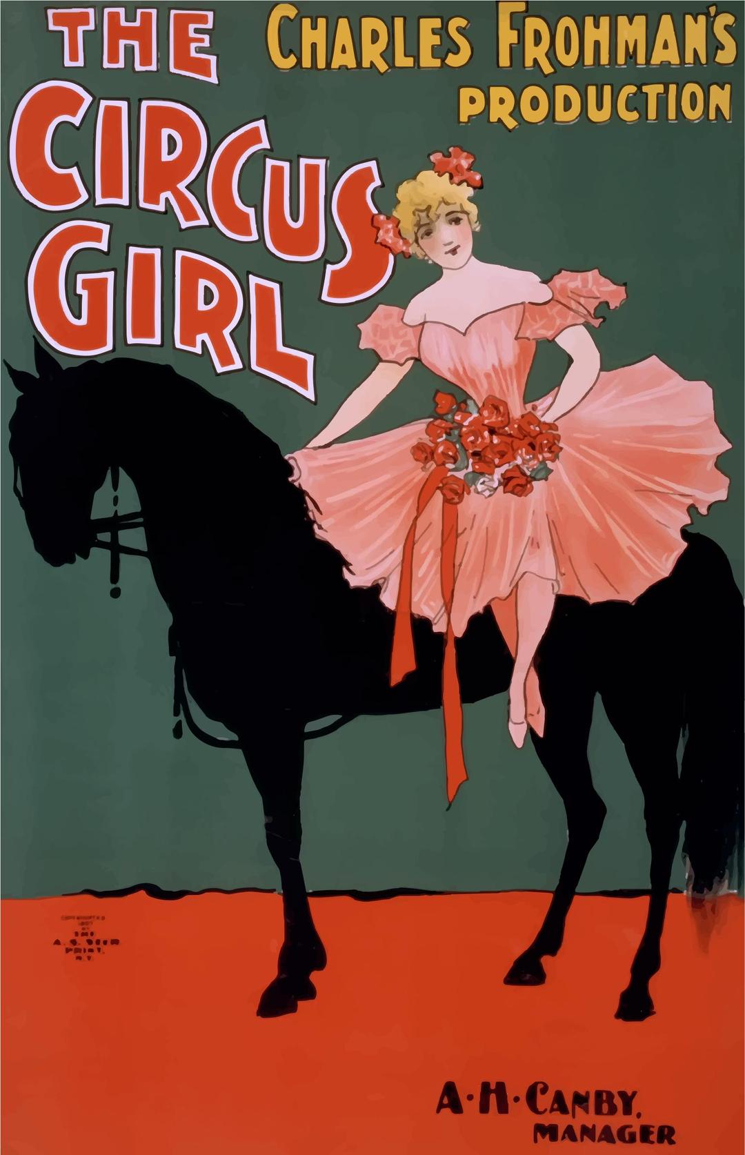 Vintage Circus Girl Poster png transparent