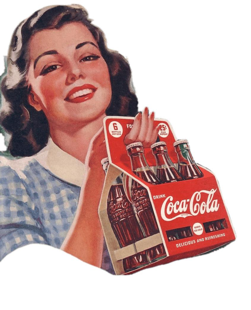 Vintage Coca Cola Advertising Feat Woman png transparent