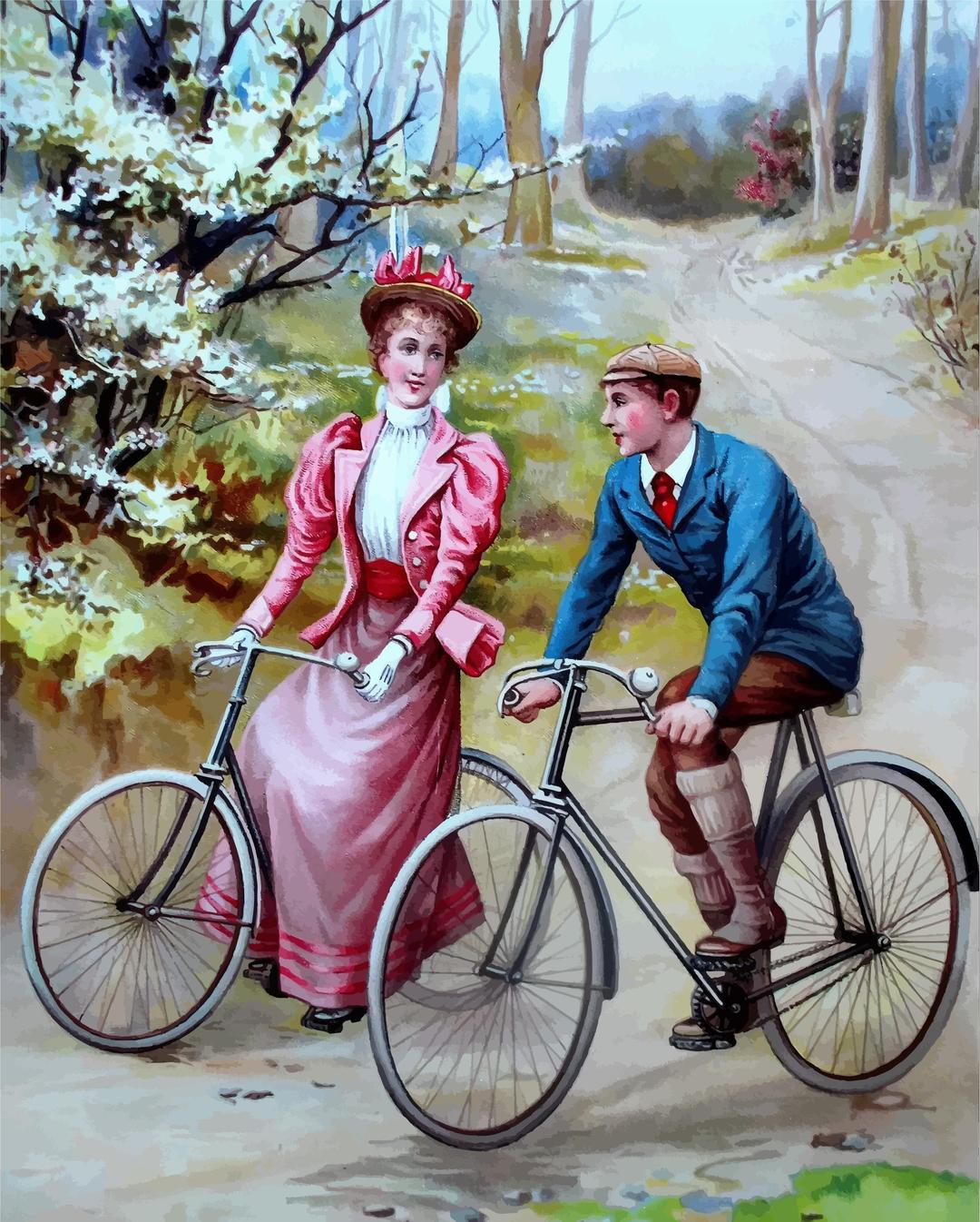 Vintage Cyclists png transparent