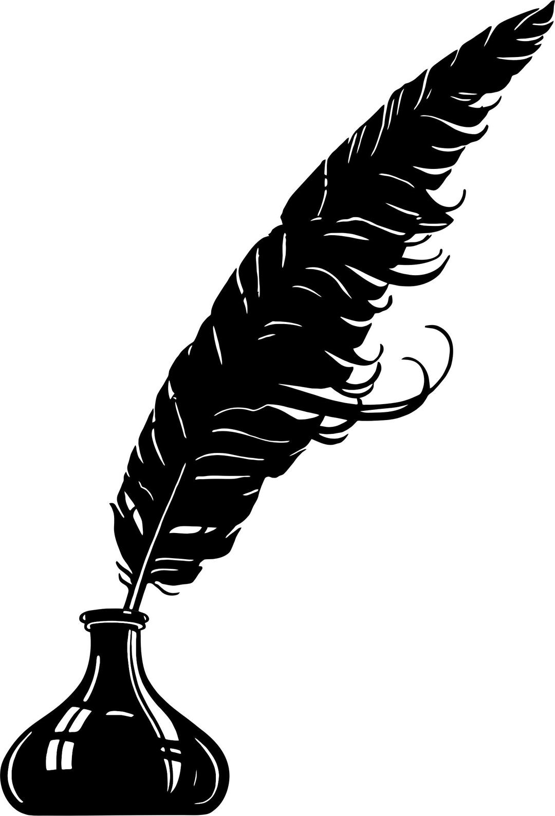 Vintage Feather Inkwell Silhouette png transparent
