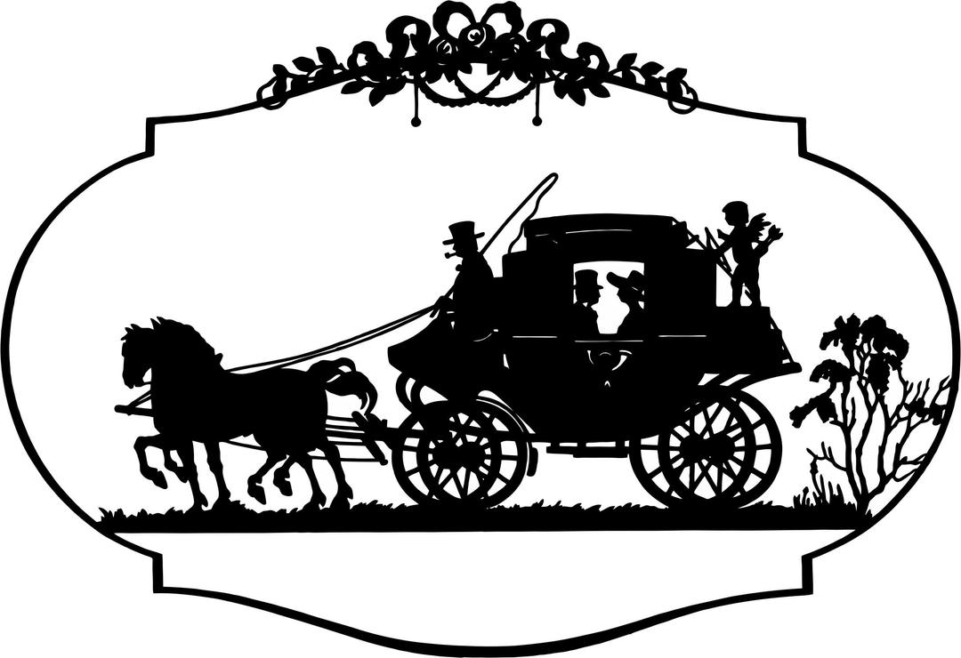 Vintage Horse And Carriage Silhouette png transparent
