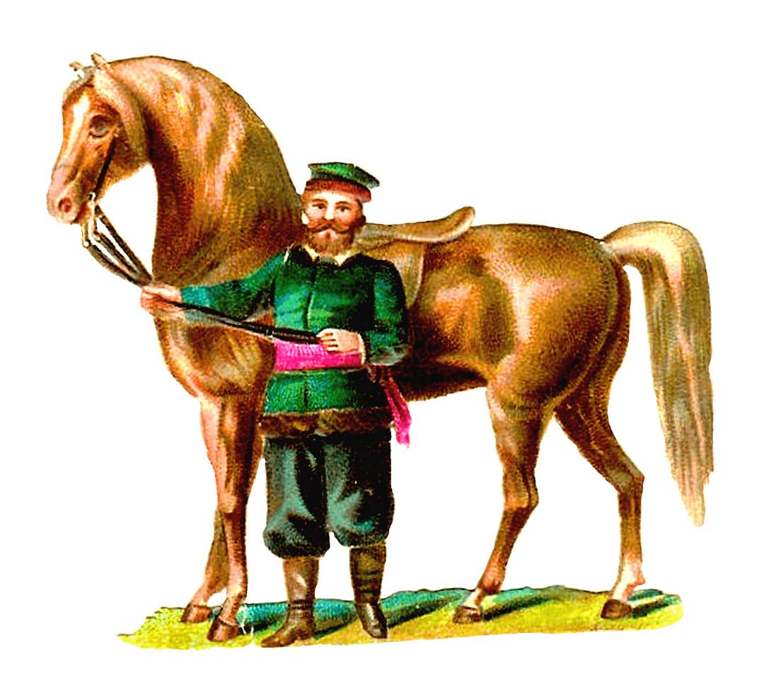 Vintage Horse and Rider png transparent