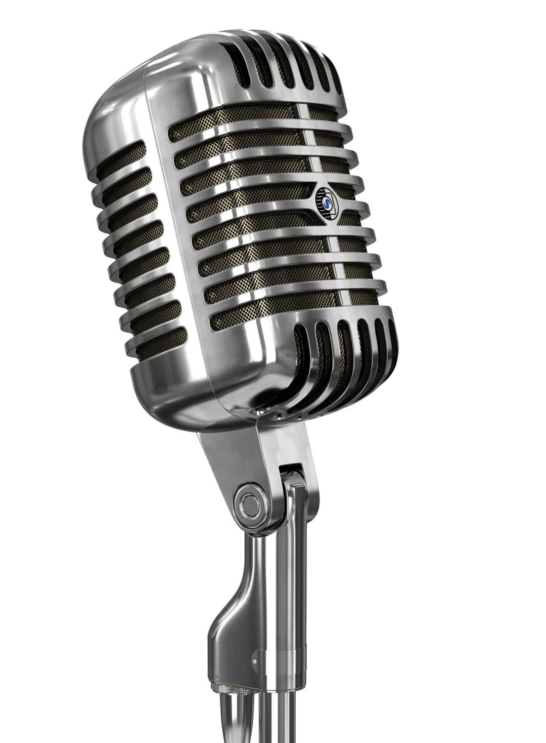 Vintage Microphone and Stand png transparent