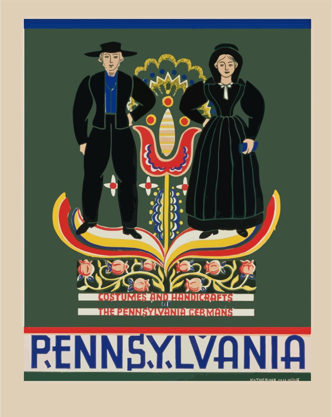 Vintage Pennsylvania Travel Poster png transparent