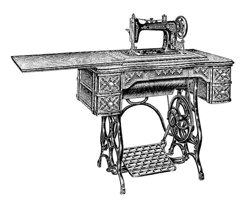 Vintage Sewing Machine png transparent