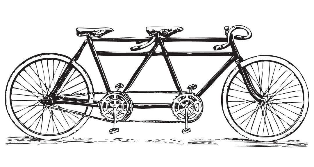 Vintage Tandem Bicycle png transparent