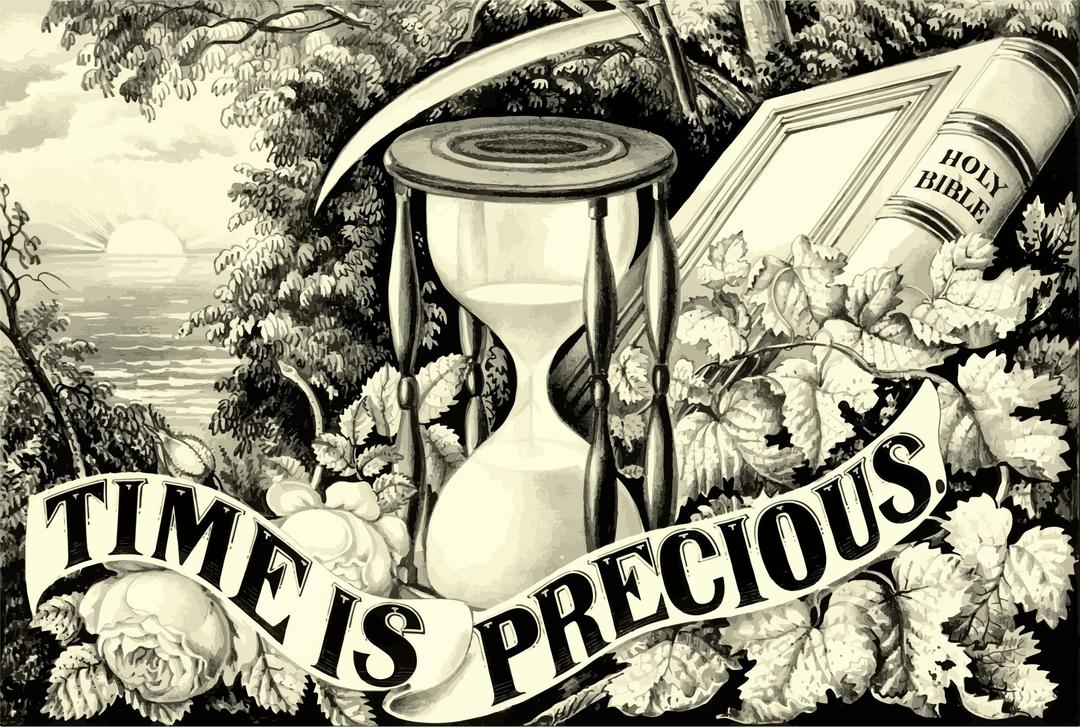 Vintage Time Is Precious Illustration png transparent