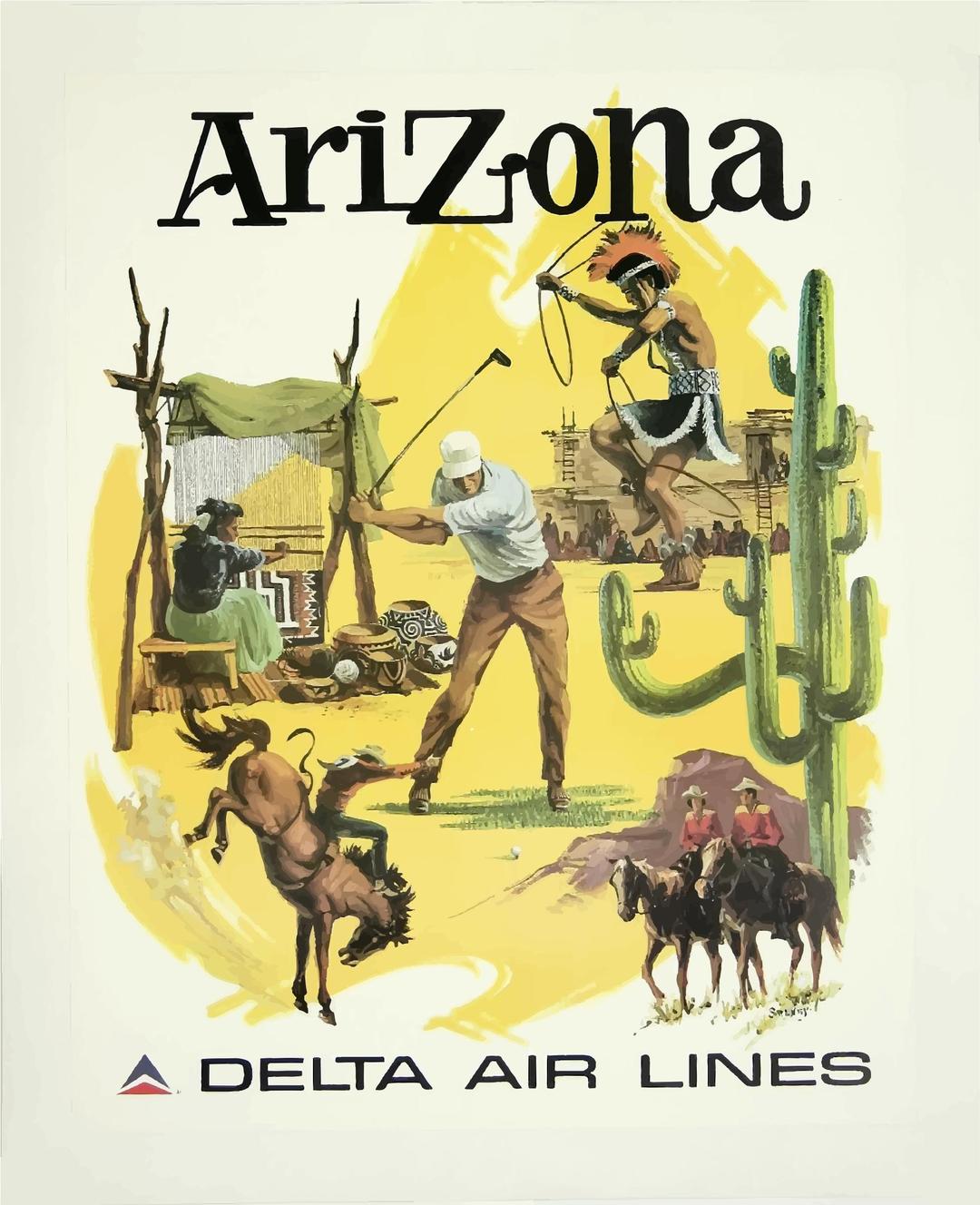 Vintage Travel Poster Arizona 2 png transparent