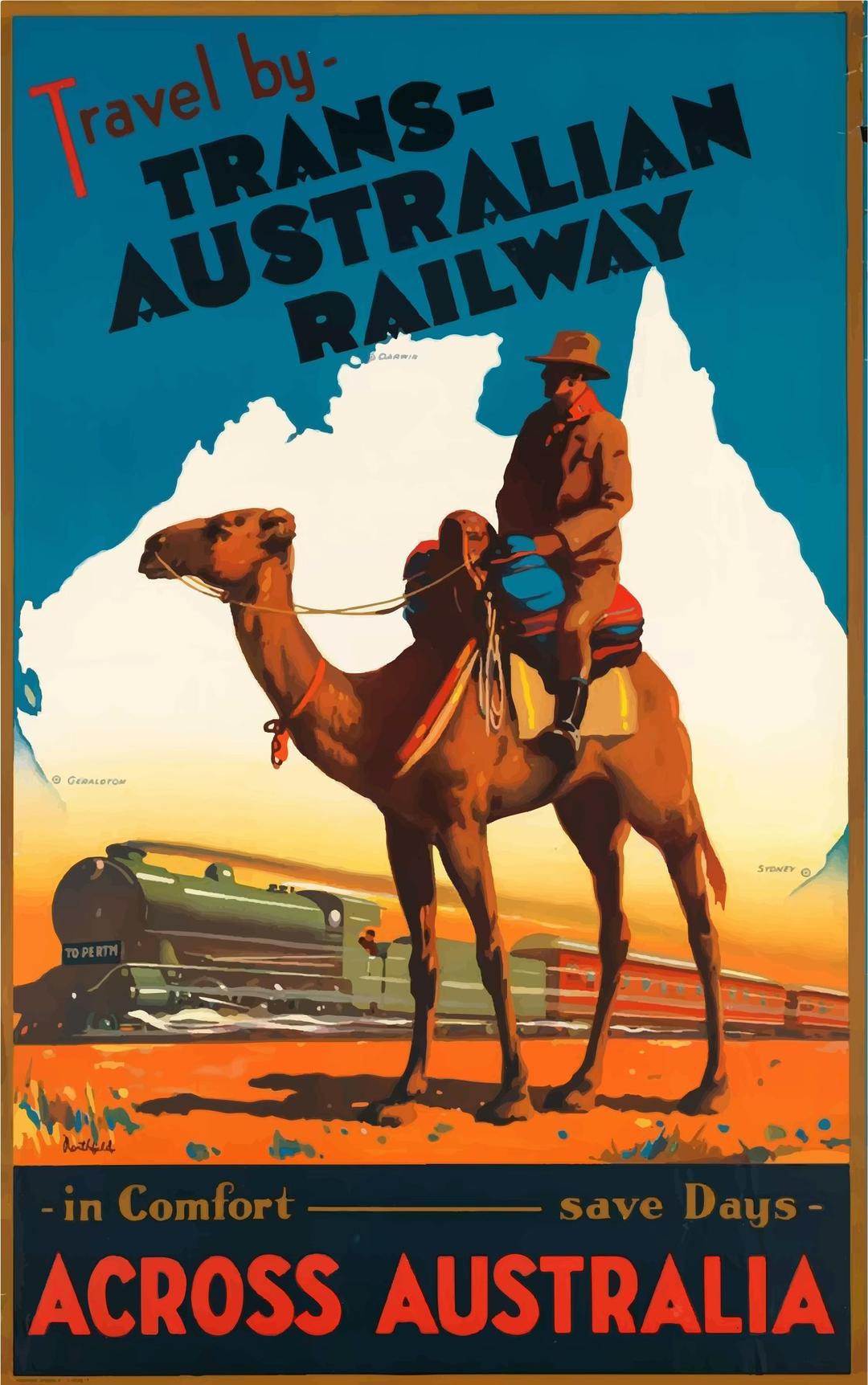 Vintage Travel Poster Australia png transparent