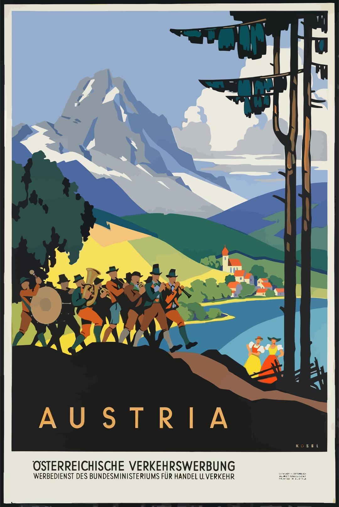 Vintage Travel Poster Austria png transparent