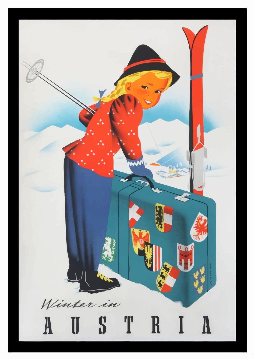 Vintage Travel Poster Austria 2 png transparent