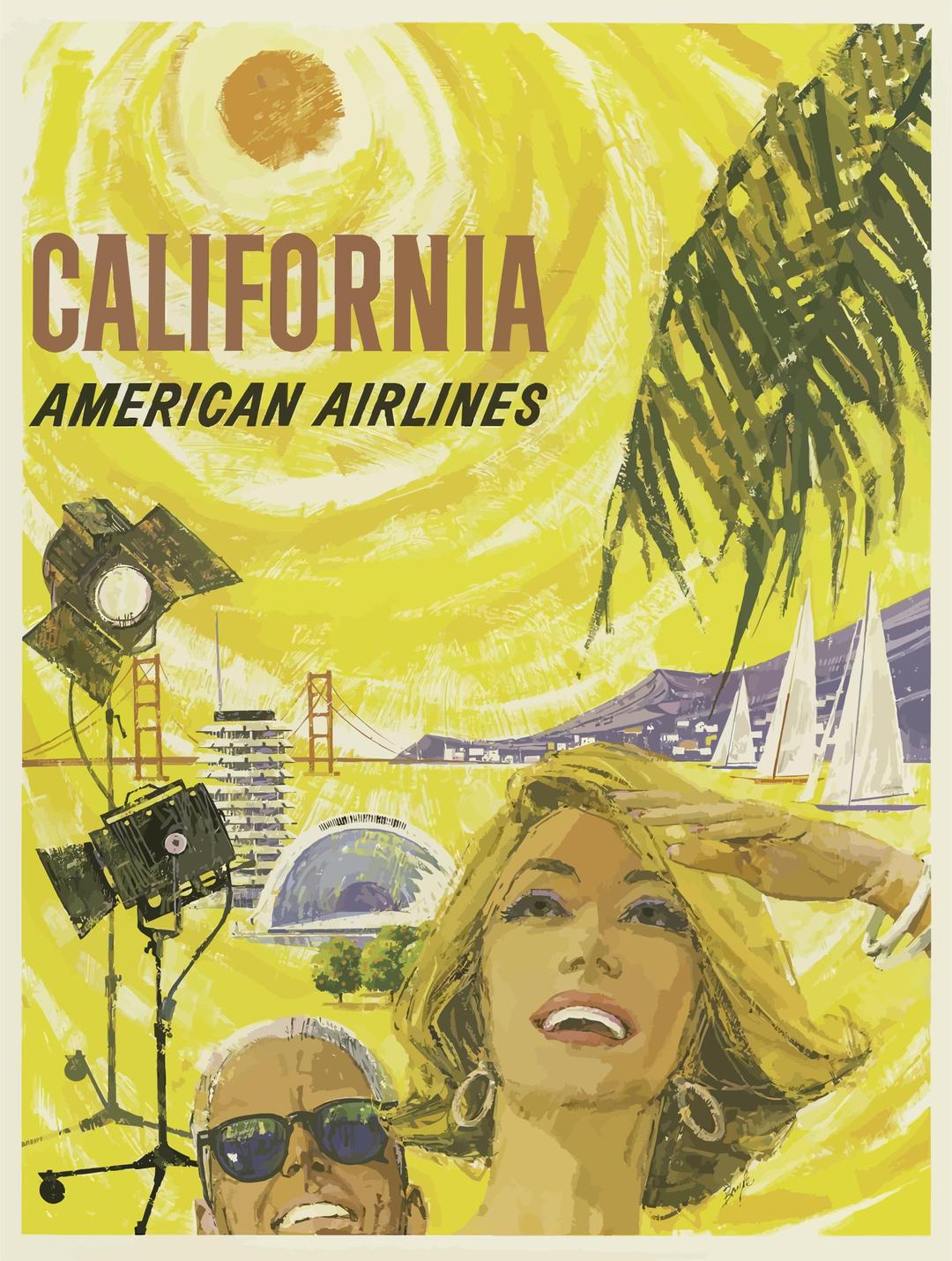 Vintage Travel Poster California png transparent