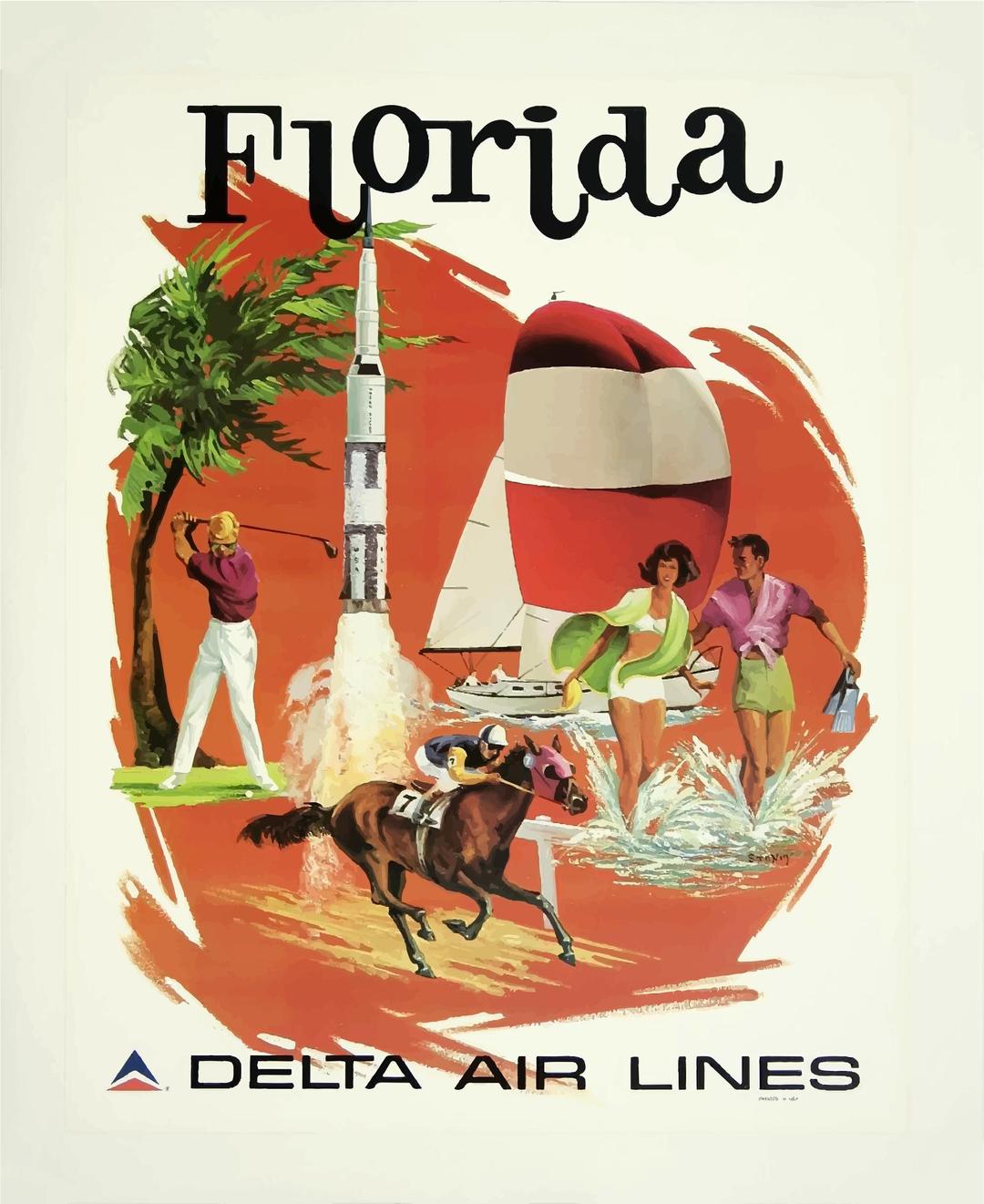 Vintage Travel Poster Florida png transparent