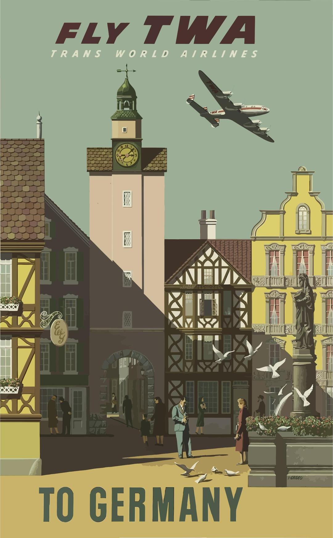 Vintage Travel Poster Germany png transparent