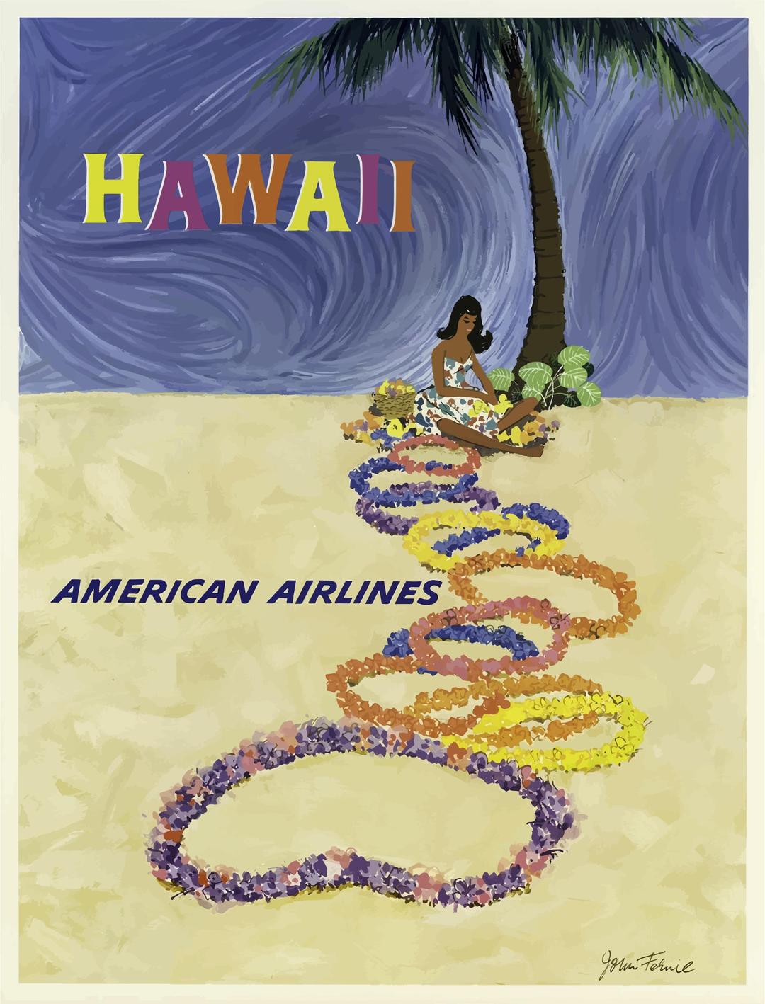 Vintage Travel Poster Hawaii 5 png transparent