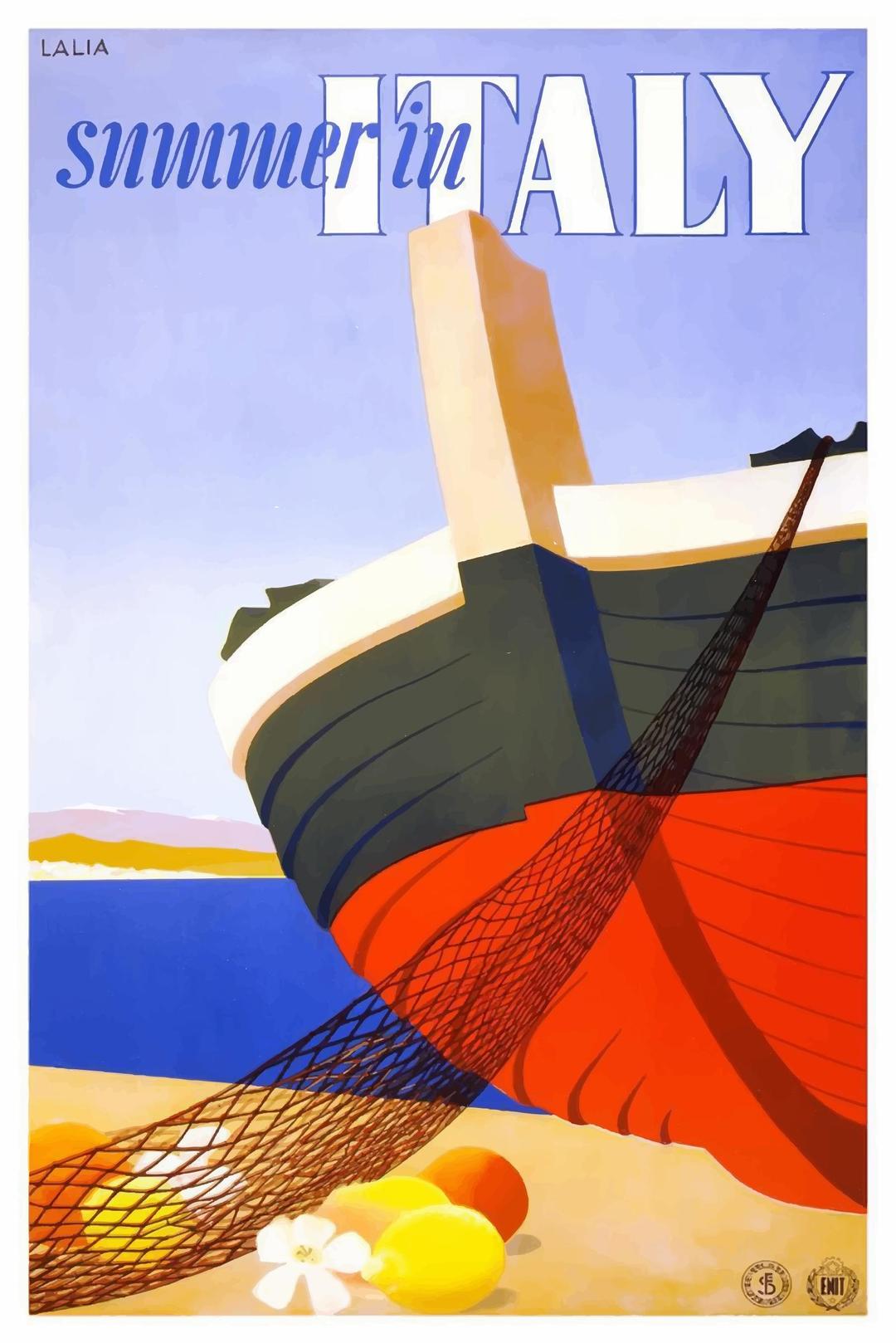 Vintage Travel Poster Italy png transparent