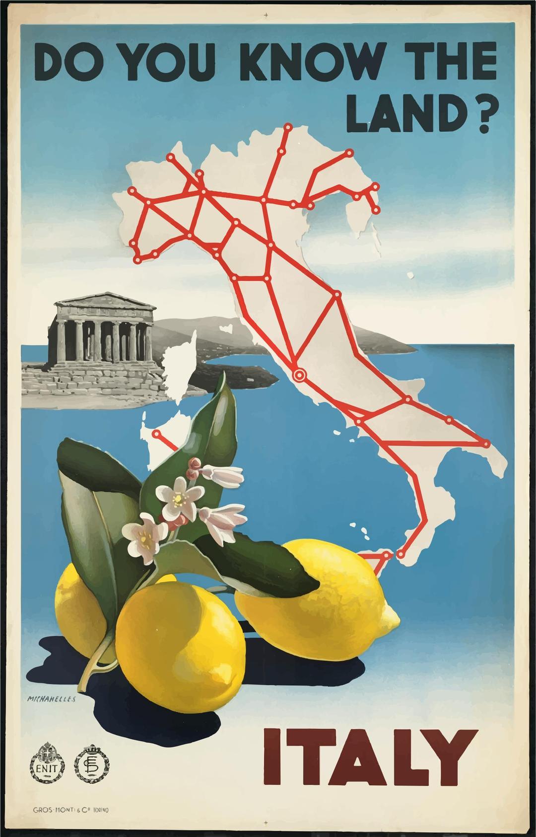 Vintage Travel Poster Italy 2 png transparent