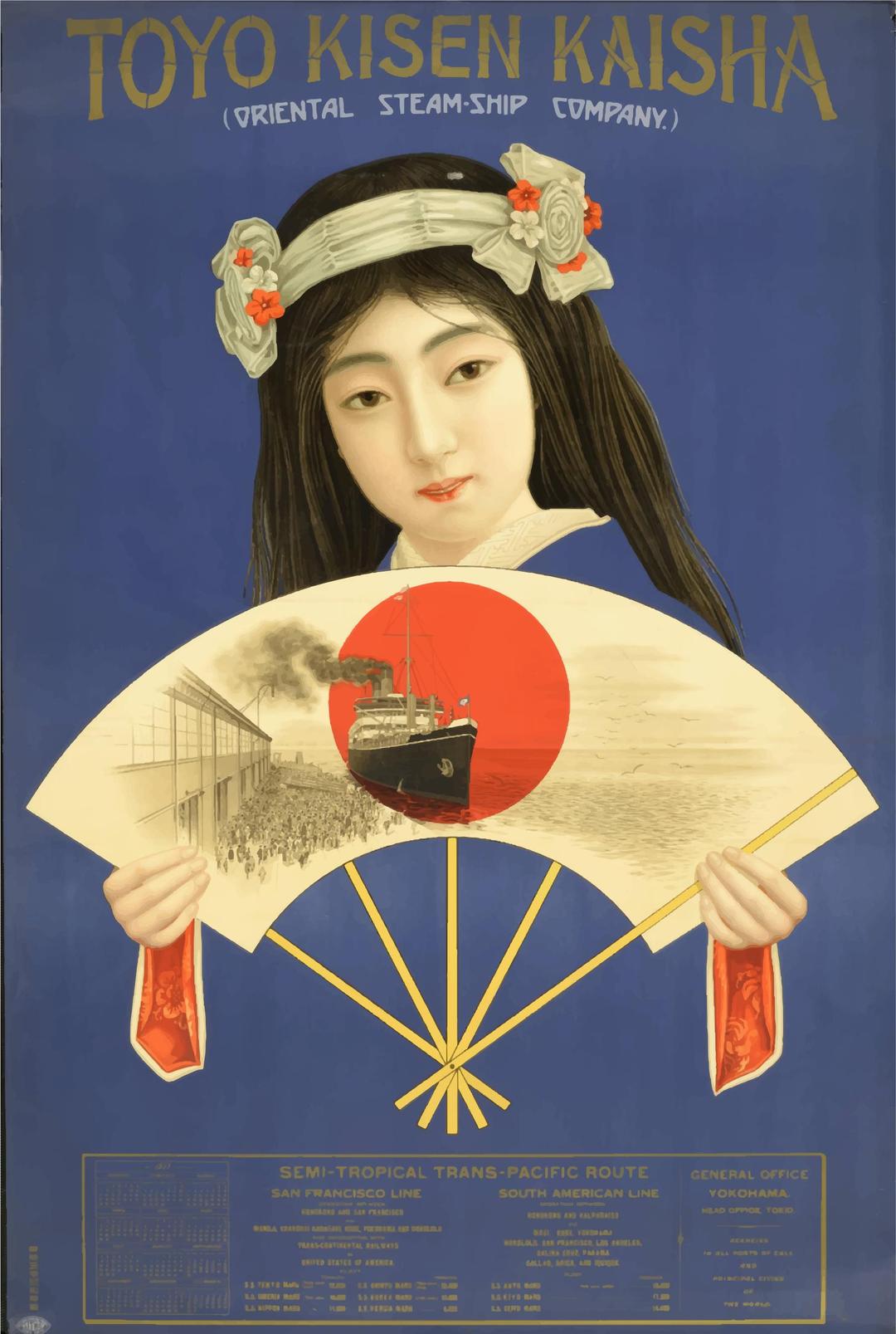 Vintage Travel Poster Japan 1917 png transparent