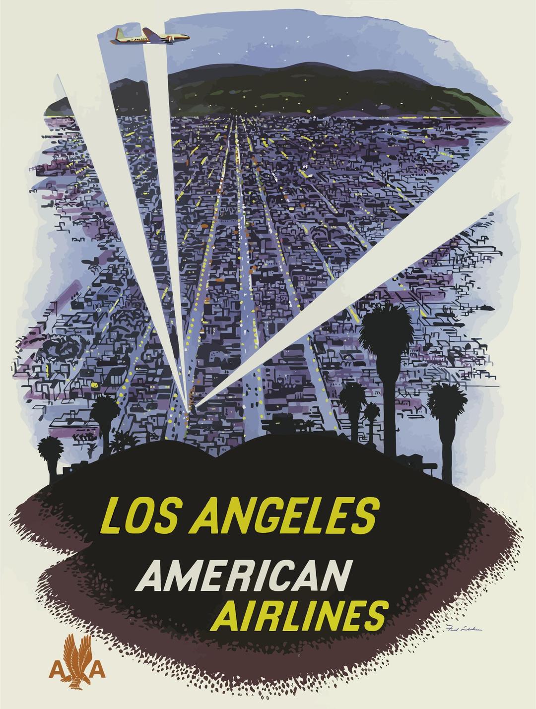Vintage Travel Poster Los Angeles png transparent