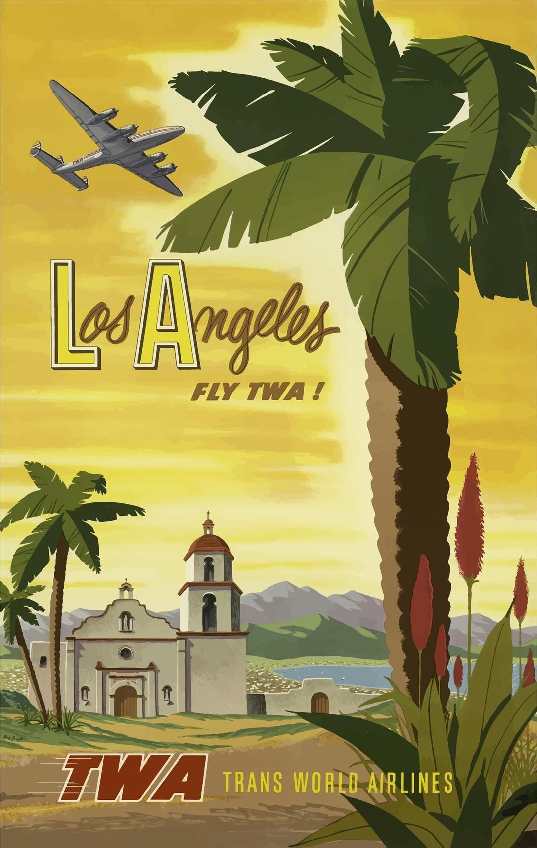 Vintage Travel Poster Los Angeles 2 png transparent
