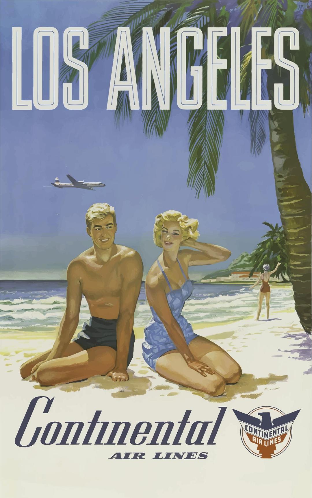 Vintage Travel Poster Los Angeles 3 png transparent