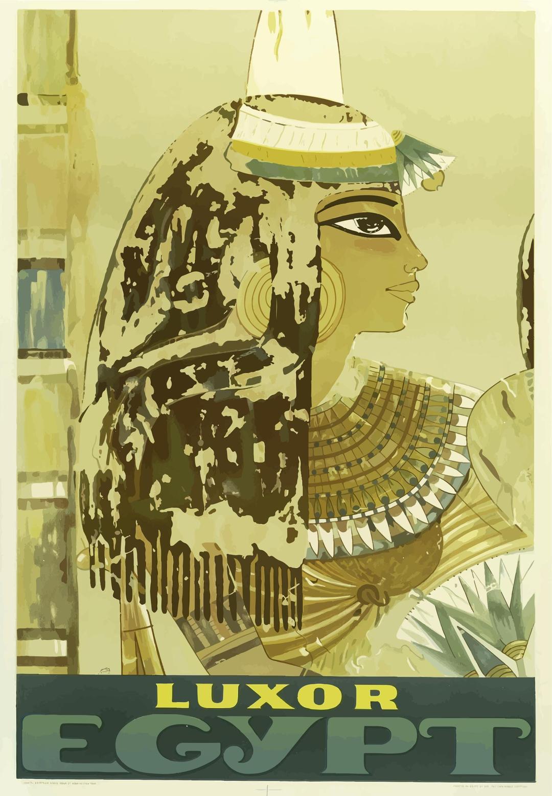 Vintage Travel Poster Luxor Egypt png transparent