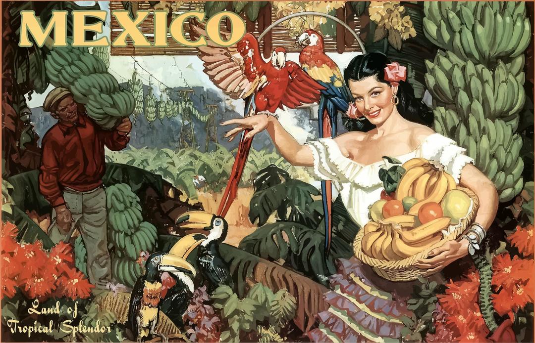 Vintage Travel Poster Mexico 2 png transparent